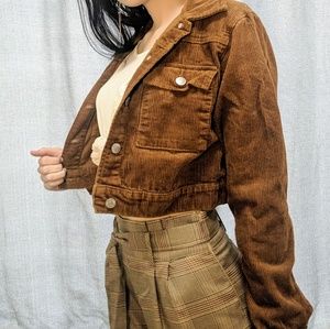 NWOT Forever 21 Brown Corduroy Cropped Jacket